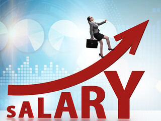 Concept of increasing salary with businesswoman