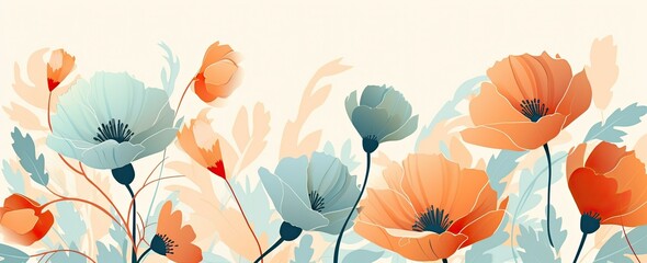 flowers and foliage colorful pattern spring summer background