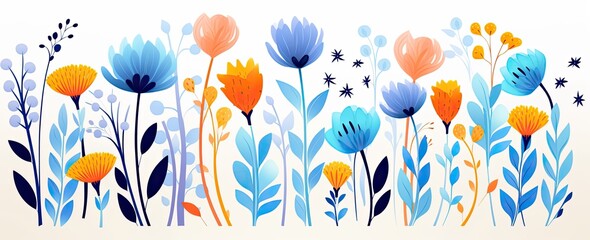 flowers and foliage colorful pattern spring summer background