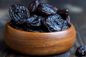 Dried plums on the kitchen table