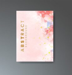 Naklejka na ściany i meble Cover template with watercolor background. Design for your cover, date, postcard, banner, logo.