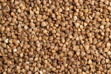 A large amount of harvested buckwheat