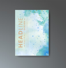 Cover template with watercolor background. Design for your cover, date, postcard, banner, logo.