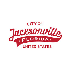 Jacksonville, Florida, USA lettering design. Jacksonville typography design. Vector and illustration.