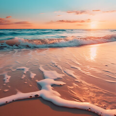 Sunrise and sunset sunny seashore, coastal, scenery, outdoor, beach, wave
