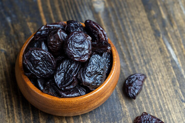 Dried plums on the kitchen table