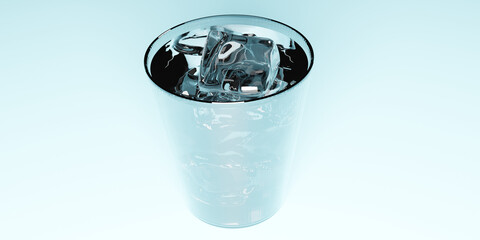 Water Ice Cup Cold Drink 3dcg