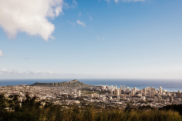 view of the city and sea