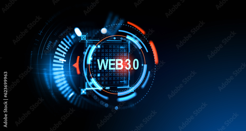 Poster digital hud web 3.0 interface background