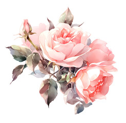 bouquet of roses watercolor Generative AI