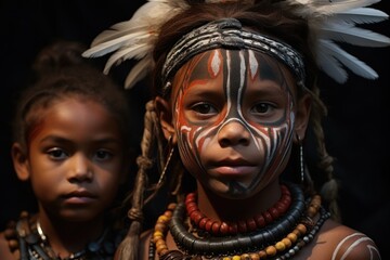 ANCIENT TRIBES IN INDONESIA YOUW VILLAGE, ATSY DISTRICT, ASMAT REGION, IRIAN JAYA, NEW GUINEA, INDONESIA