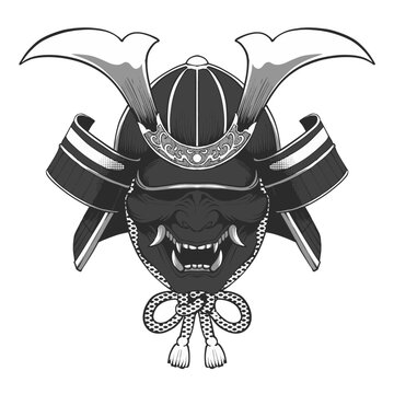 recommend clip art: Japanese Samurai Ronin helmet head armor