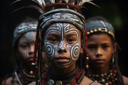 ANCIENT TRIBES IN INDONESIA YOUW VILLAGE, ATSY DISTRICT, ASMAT REGION, IRIAN JAYA, NEW GUINEA, INDONESIA