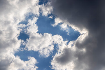 Beautiful sky with clouds in the summer