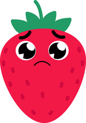 Obraz premium Strawberry Face Over Sad