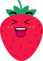Strawberry Face Tongue Out Close Eye