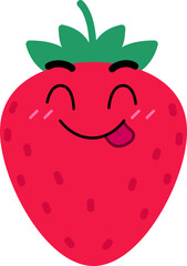 Strawberry Face Tongue Out Hungry