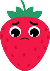 Fototapeta premium Strawberry Face Sad