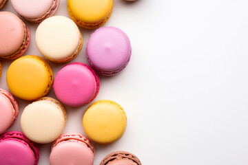 Minimalist delicious macaron; background with empty space for text