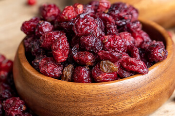 Dried red cranberries with sugar syrup