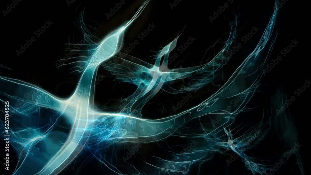 Poster Flying phoenix bird as symbol of rebirth and new beginning. Loop Animation.