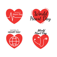 World heart day logo template illustration vector background
