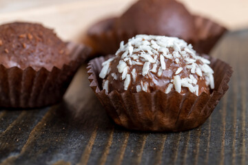 Chocolates with coconut sweet filling