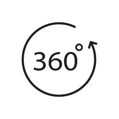 360 degree icon. 360 degree flat sign design. 360 symbol pictogram. UX UI icon