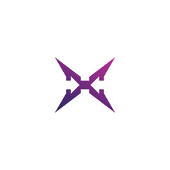 Obraz premium Letter HX Arrow Logo Design. Letter X Logo