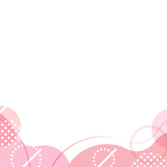 パステルカラーのポップなフレーム ピンク_背景なし_正方形4