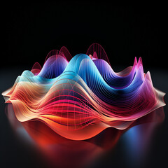 Fototapeta premium Graphical representation of the amplitude of different sound frequencies. AI generativ.