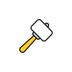 Hammer icon design with white background stock illustration