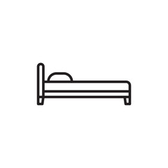 Bed vector icon. Bed flat sign design. Bedroom symbol pictogram. UX UI icon