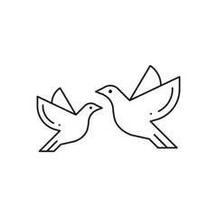 Obraz premium Bird vector icon. Birds flat sign design. Bird symbol pictogram. UX UI icon