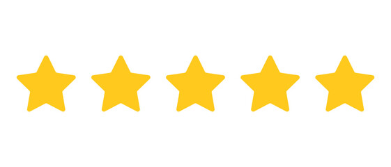Five stage evaluation star icon. Review. Vector. - obrazy, fototapety, plakaty