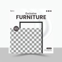 Furniture Social Media Post Design Template.