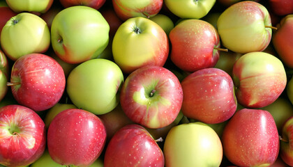 top view of bunch of fresh apples