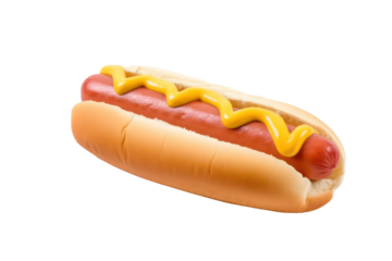 hot dog with mustard