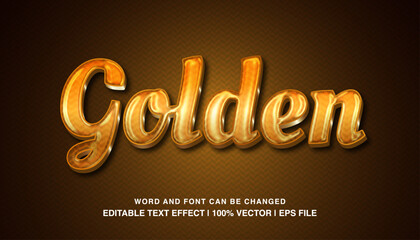 Golden editable text effect template, gold glossy luxury style typeface, premium vector
