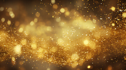 Gold Glitter Glamorous  Background. Generative AI.