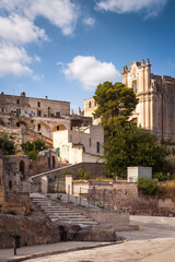 Fototapeta premium View of Matera with the Church and Convent of Saint Augustine, Matera,, Italy