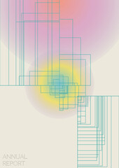 Minimal Minimal Geometric Vector Poster Design with Lines and Gradient Colorful Circles. Collection of Abstract Backgrounds for Covers, Flyers, Templates, Booklets, Cards, Brochures, Branding, etc.