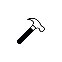 Hammer icon design with white background stock illustration