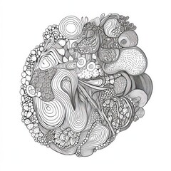 abstract doodle line art