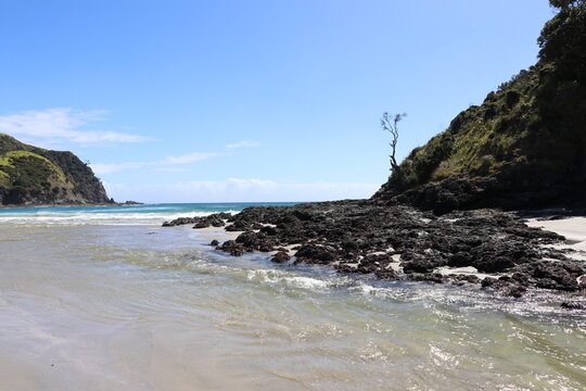 Beach and rocks, New Zealand