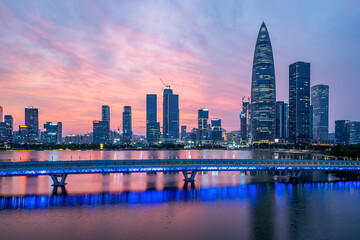 Fototapeta na wymiar Skyline of Houhai CBD buildings, Nanshan District, Shenzhen, China