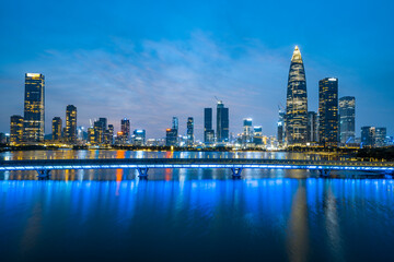 Obraz premium Night view of Houhai CBD in Shenzhen, China