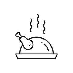 Chicken leg vector icon. Chicken flat sign design. Chicken symbol pictogram. UX UI icon