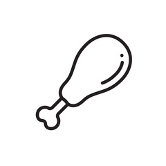 Chicken leg vector icon. Chicken flat sign design. Chicken symbol pictogram. UX UI icon