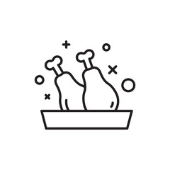 Obraz na płótnie Canvas Chicken leg vector icon. Chicken flat sign design. Chicken symbol pictogram. UX UI icon